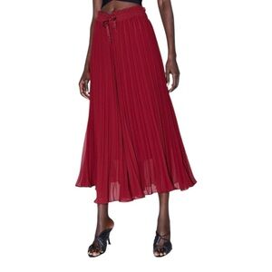 Zara Pleated Pants Maroon Large